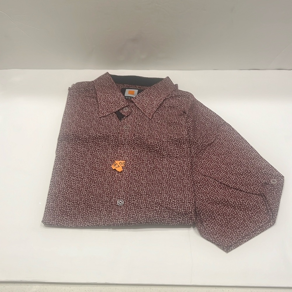 Sqwear shirt, very cool burgundy with tiny flower, print short sleeve